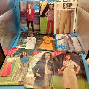 Vintage Sewing Pattern Lot 70s 80s Butterick See & Sew Simplicity ESP Career...